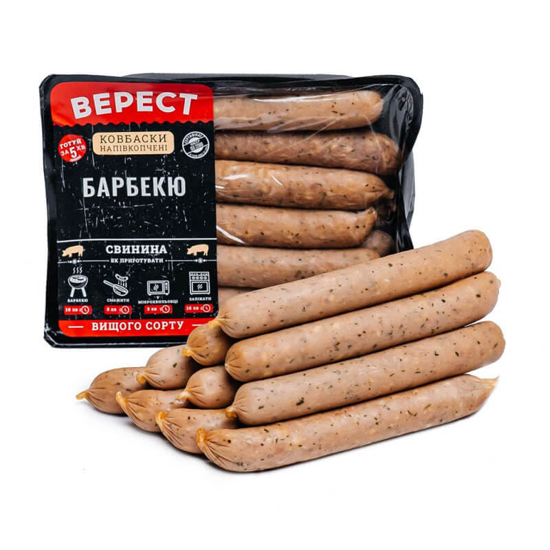 Барбекю ковбаски н/к в/с. уп. 0,4 кг ТМ Верест Барбекю ковбаски н/к в/с. уп. 0,4 кг ТМ Верест